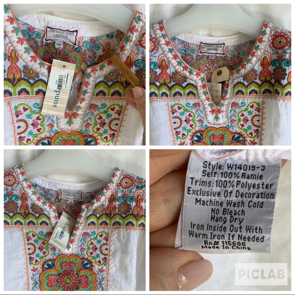 Johnny Was Tops Johnny Was For Sundance Embroidered Linen Top